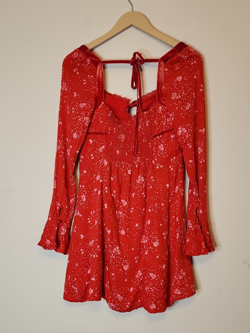 FREE PEOPLE Tess Mini Dress Red Floral Pop Combo, size S - Picture 5 of 16
